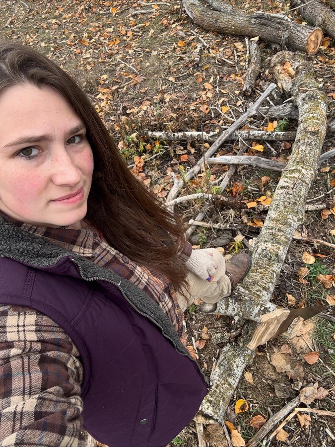 Instagram post by @snowbird907brown for Carhartt. Caption reads: Collecting materials for crafting #catlady #tomboy....