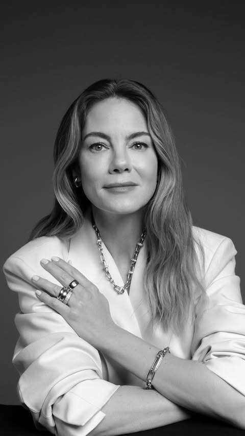 Instagram post by @michellemonaghan for Pomellato. Caption reads: [...] pursuit of dreams, of goals.”⁣ For the....