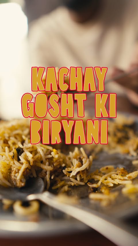 Instagram post by @muzaffarbrahmani for National Foods. Caption reads: Hyderabad say seedha Karachi; ye kachay gosht ki....