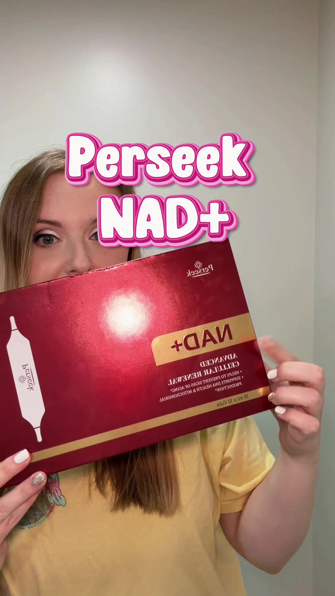 TikTok post by @charisma.messer for Perseek US. Caption reads: @Perseek @Perseek US sent me their NAD+ Daily....