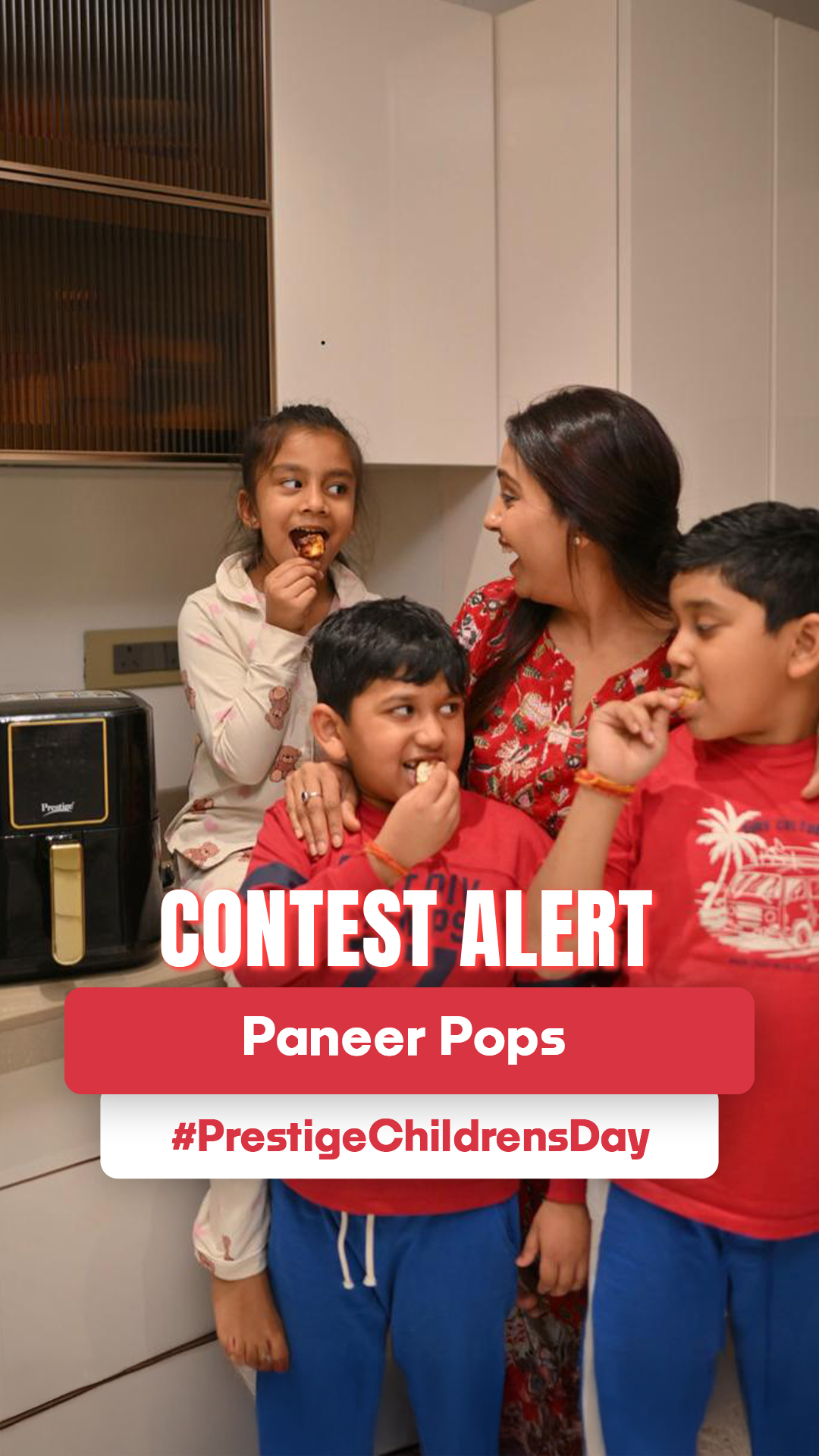 Instagram post by @shivangigoel__ for TTK Prestige. Caption reads: ⭐ WIN* the Prestige Nutrifry Digital Air Fryer....