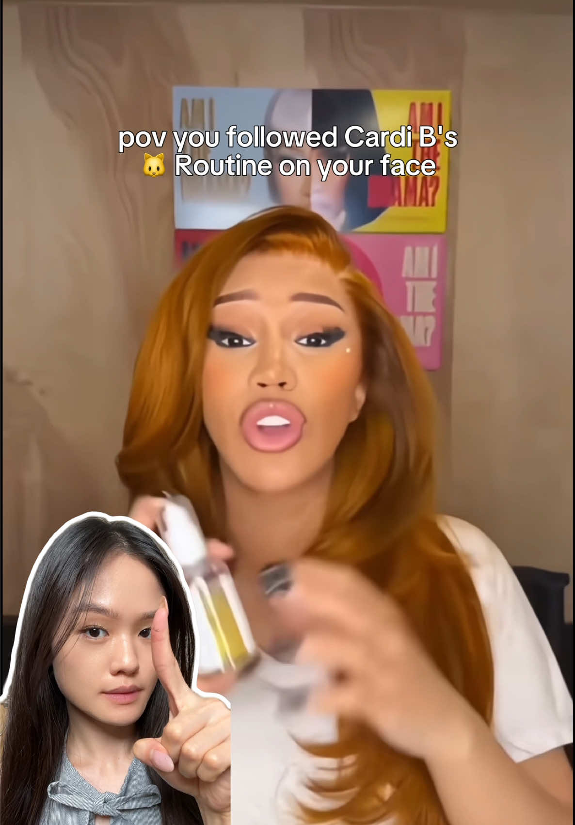 TikTok post by @belzkys for mixsoon. Caption reads: tell me why I actually tried the Cardi B kittycat....