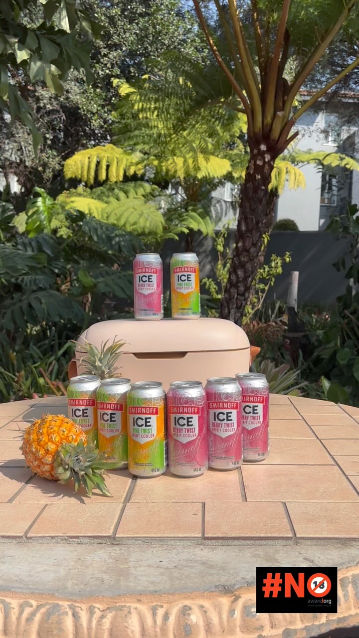 Instagram post by @ntobekoo_cele for Smirnoff. Caption reads: #AD Smirnoff Ice is making sure I stay cool in....