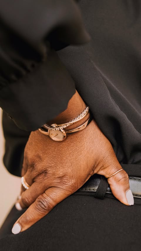 Instagram post by @kenrickagardner for Movado. Caption reads: [AD] When I saw the rose gold Movado Museum....