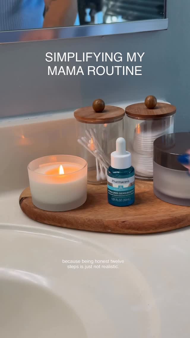 Instagram post by @chlobellexx for Pharmaceris. Caption reads: Prepping for baby means making everything easier…....