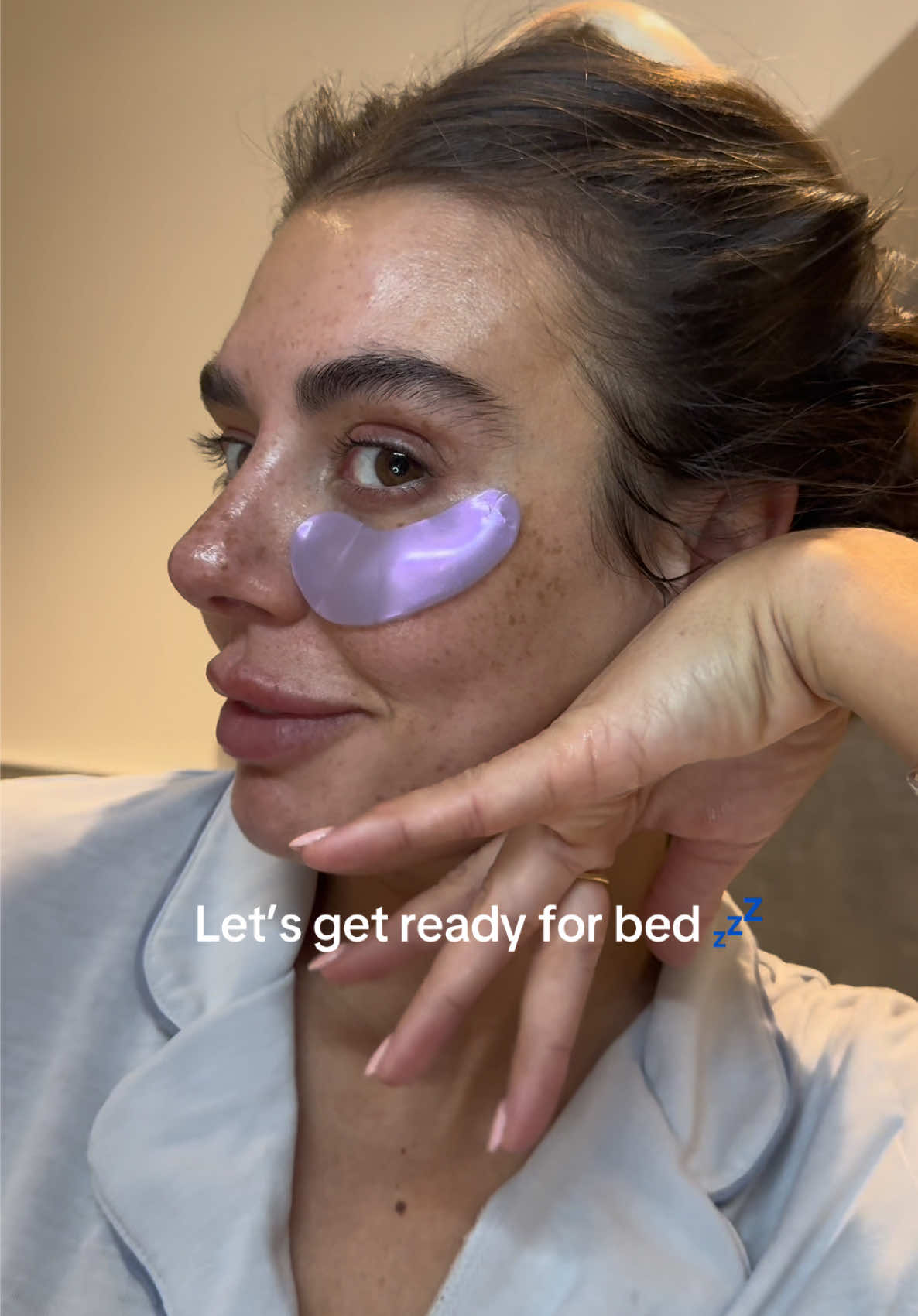 TikTok post by @sophie_bards for UKLASH. Caption reads: [...] Skincare and PJs ✨ @Tatcha US @UKLASH....