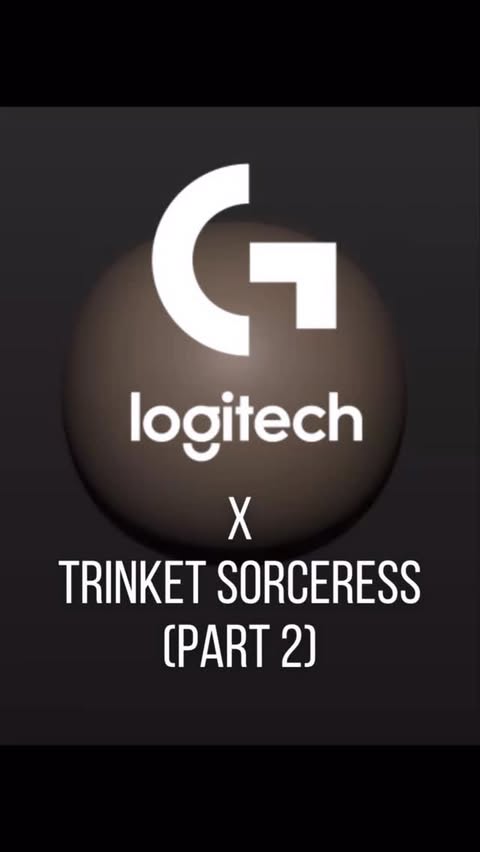 Instagram post by @trinketsorceress for Logitech G. Caption reads: [...] fully finished sets I worked on with....