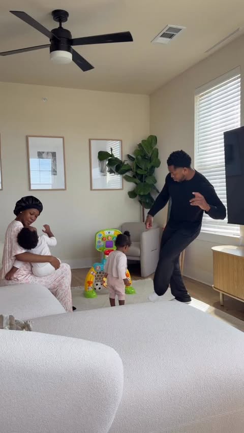 Instagram post by @mojisaiah for VTech Toys USA. Caption reads: Our reality with 2 kids and prioritizing....