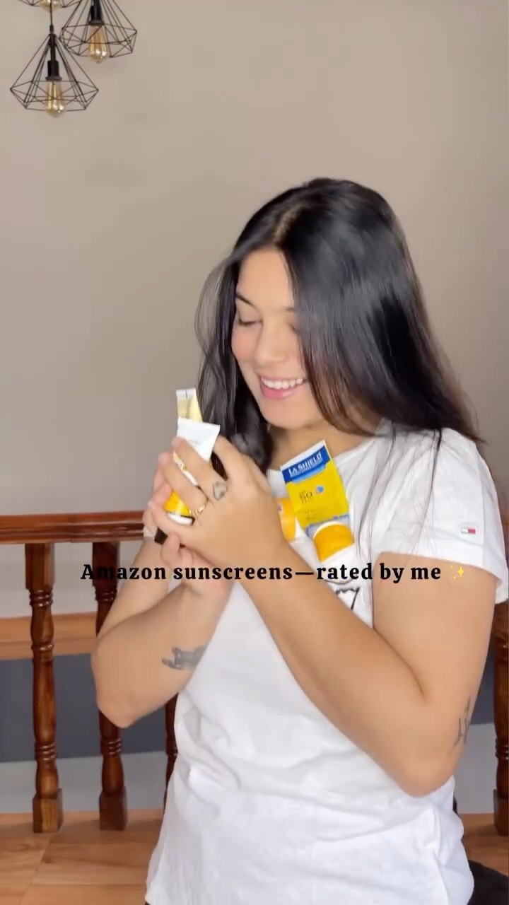 Instagram post by @iritunegi for Fixderma. Caption reads: Amazon finds ✨ Best sunscreens I swear by....