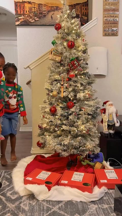 Instagram post by @cute_sisters_aa for Package From Santa. Caption reads: [...] Aziza, and Semilore open their package from....