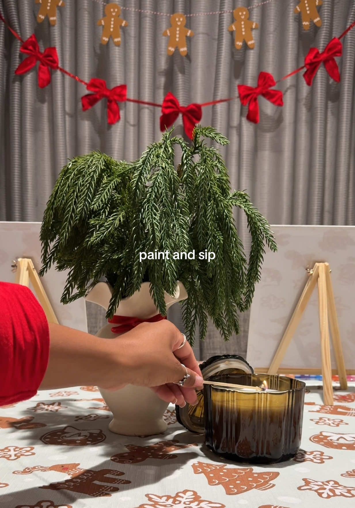 TikTok post by @daesharena for Instacart. Caption reads: First year setting up for a Girlsmas Sip and Paint....