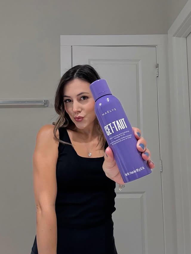 Instagram post by @amandagreer__ for MAELYSCOSMETICS. Caption reads: Mousse → oil → glow.✨ Trust me, your skin wants....