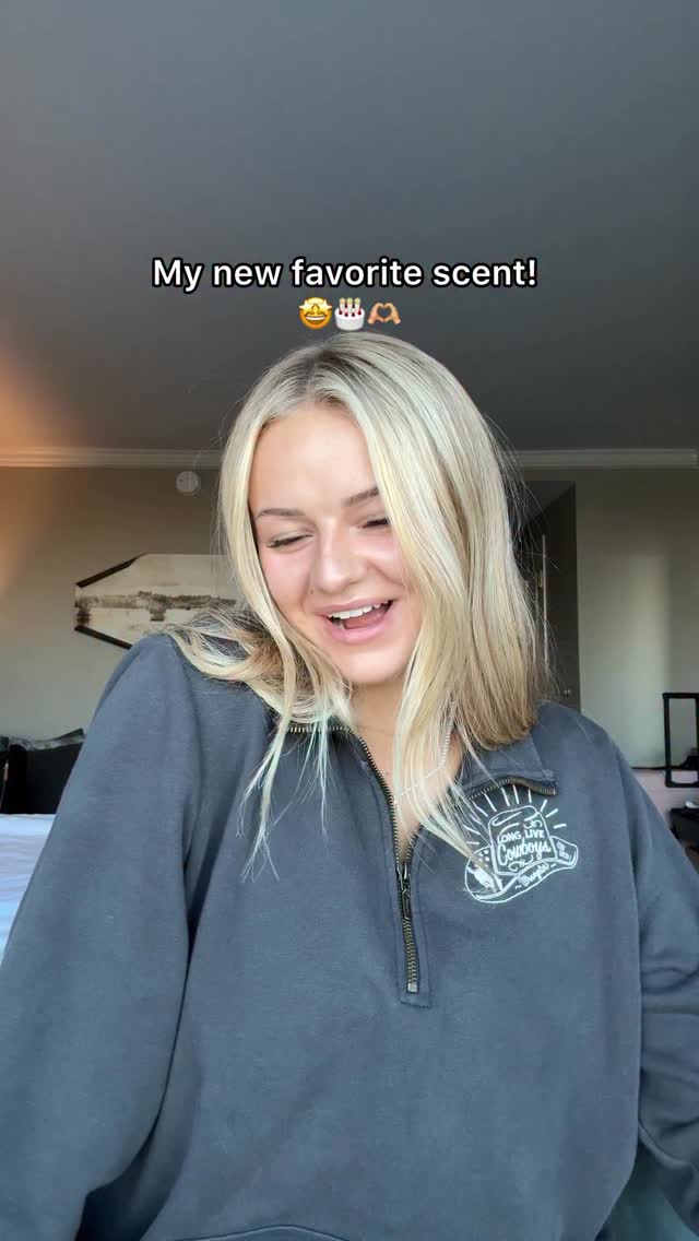 Instagram post by @kesley_leroy for Touchland. Caption reads: A little confetti cake magic, anytime. This scent....