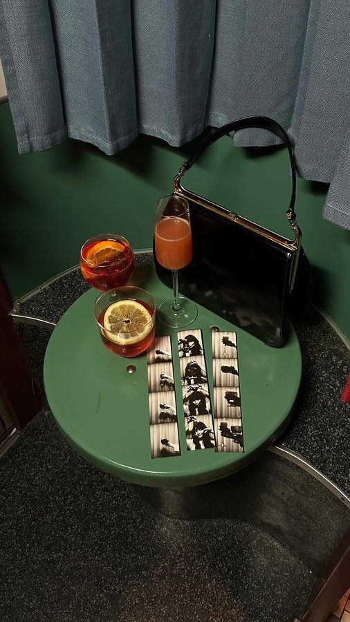 Instagram post by @harmonyyoungs for Campari. Caption reads: Ad. Looking for a place to hang out this Spring?....