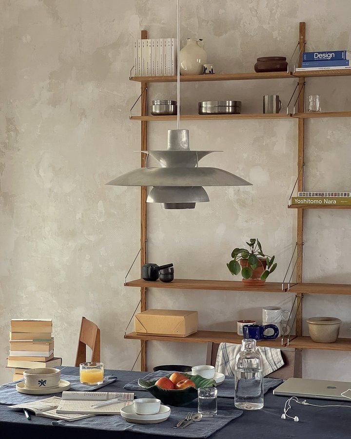 Instagram post by @imdavidkoe for Louis Poulsen. Caption reads: ad | our dining room is slowly coming together –....