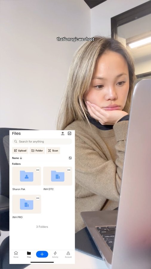 Instagram post by @immbunny for Dropbox. Caption reads: [...] holiday collection. Pro tip: @dropbox ⭐️....