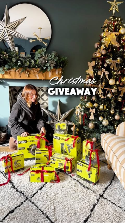 Instagram post by @houseprojectuk for RYOBI Tools. Caption reads: [...] WIN THE ULTIMATE DIY TOOLKIT with....