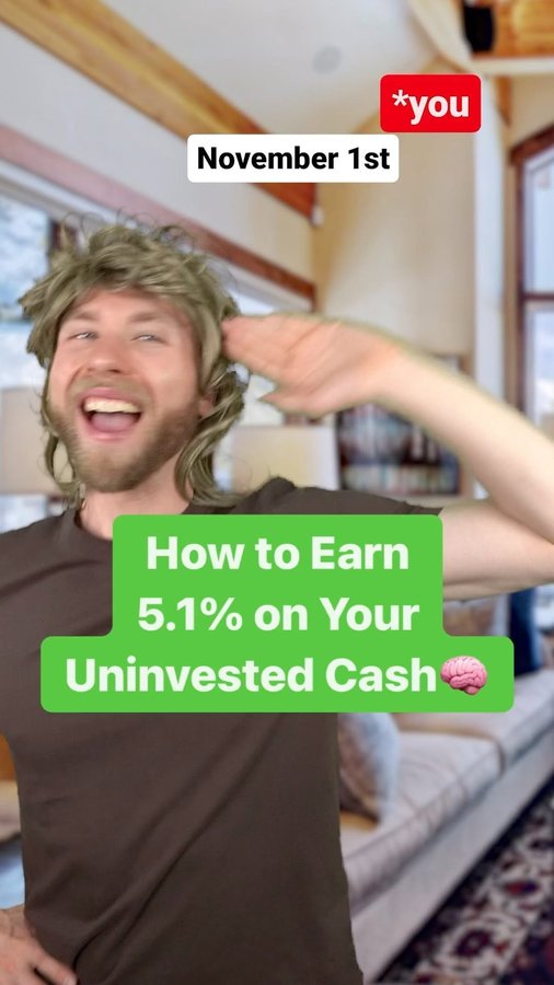 Instagram post by @nicktalksmoney for Moomoo. Caption reads: [...] cash? Transfer your assets to @moomoo_us &....