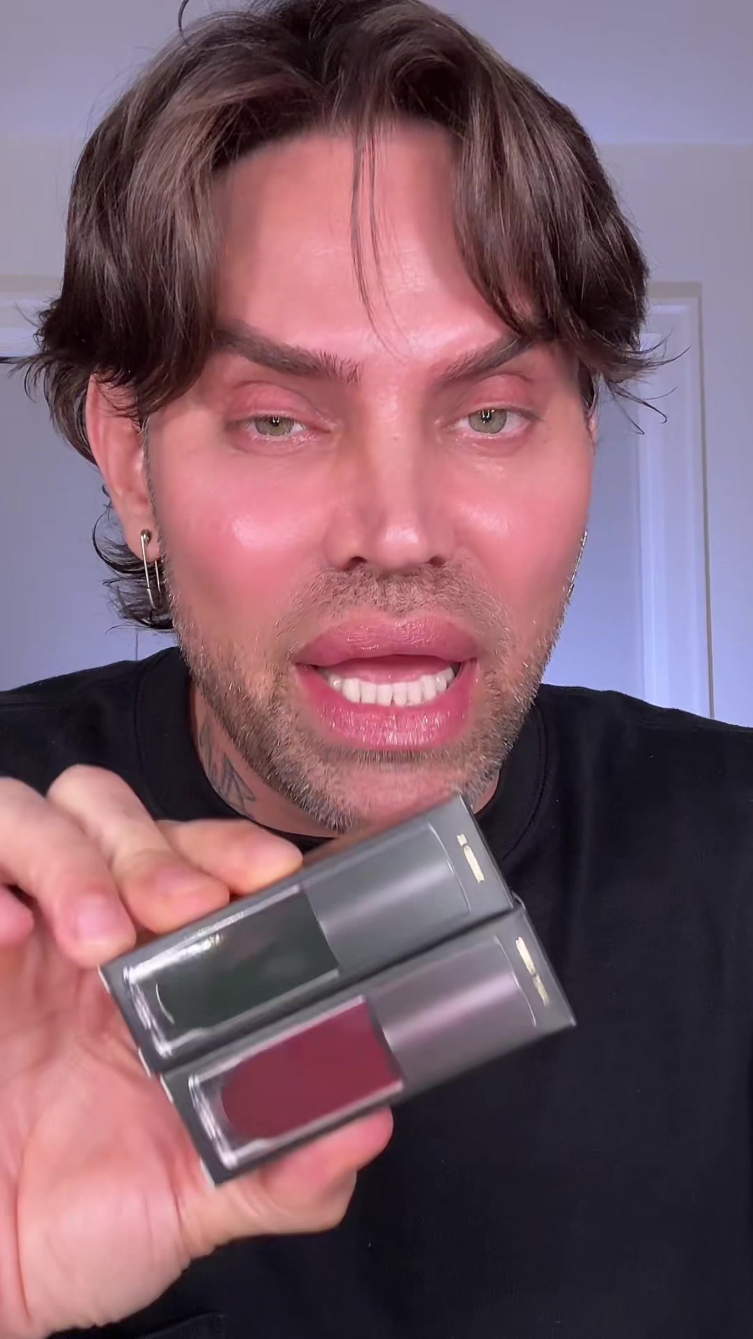 TikTok post by @callher6 for Blend Bunny Cosmetics. Caption reads: The New @Blend Bunny Cosmetics  Lip Glaze Is So....