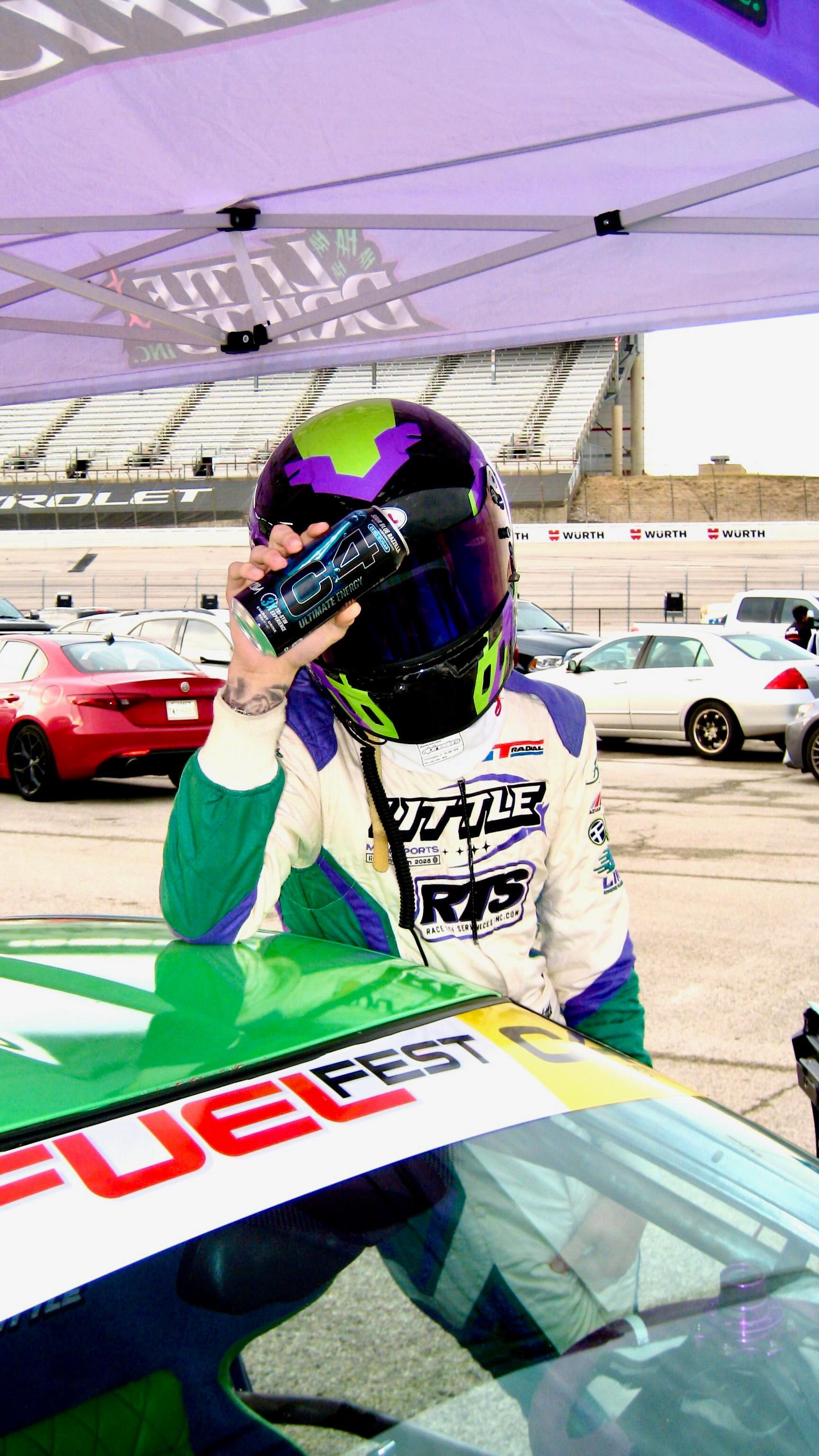 Instagram post by @littledrifts for C4 Energy. Caption reads: Unleash with C4 Ultimate Energy® x Godzilla....