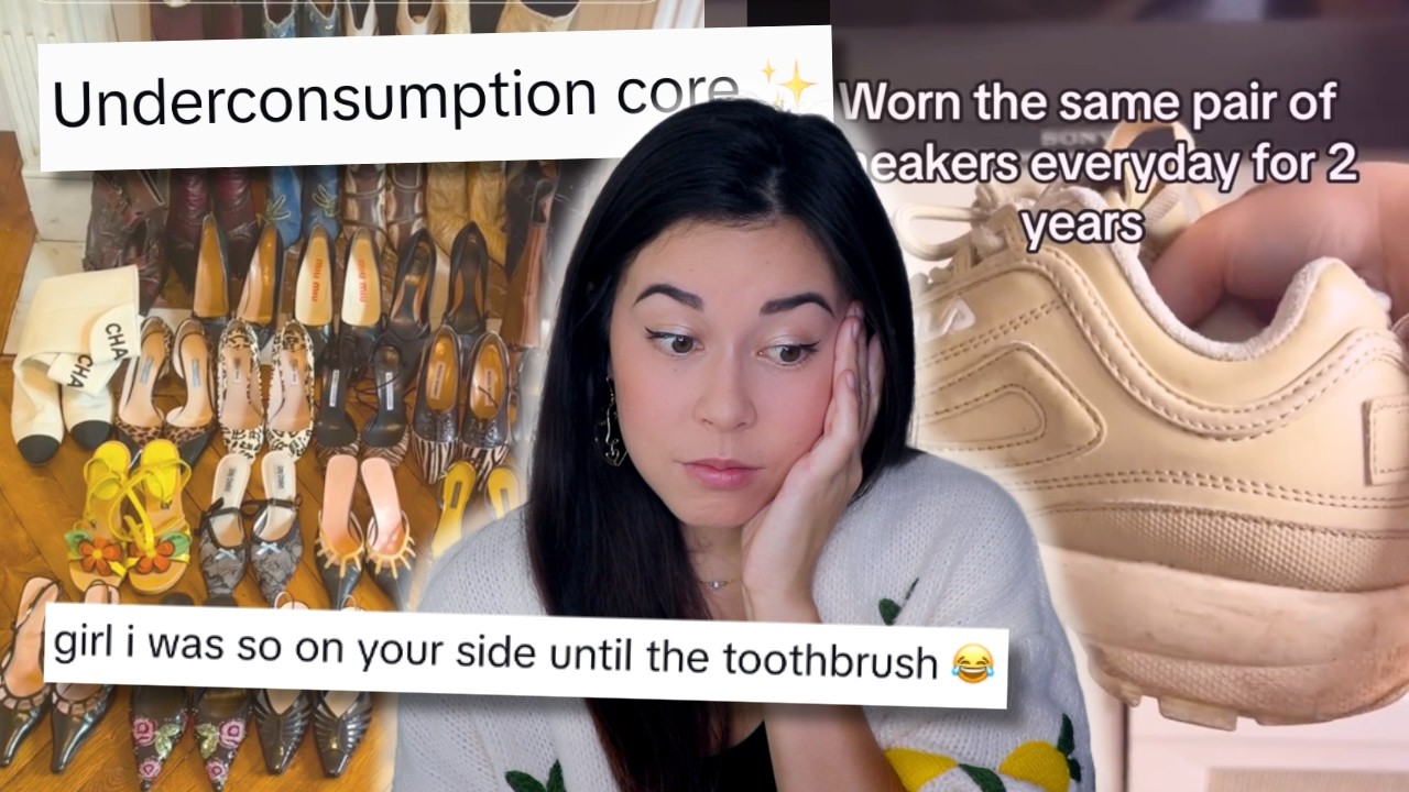 YouTube post by @thefinancialfreedomgirl for Teen Vogue. Caption reads: Let's talk 'UNDERCONSUMPTION CORE'.