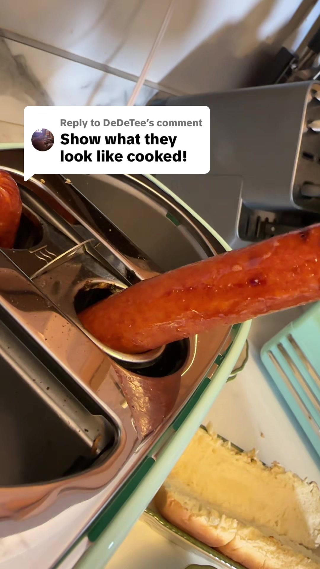 TikTok post by @thehappylittlebee for QVC. Caption reads: [...] Dog Toaster on TikTok shop from @QVC, Inc....