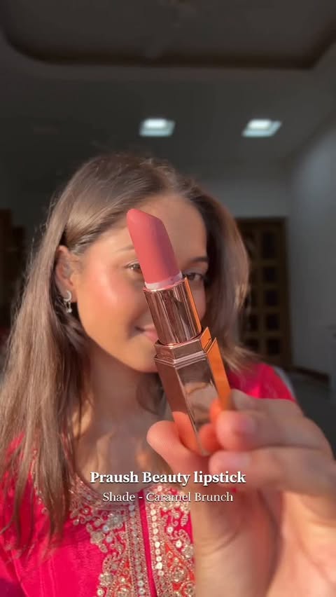 Instagram post by @parul_b_mahajan2612 for Praush Beauty. Caption reads: Comment “send” for the link 🔗 

Lipstick -....