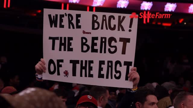 Instagram post by @stjohnsbball for State Farm. Caption reads: #StateFarmPartner St. John’s vs. UConn. Primetime....
