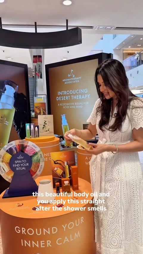 Instagram post by @nazilaloveglam for John Lewis & Partners. Caption reads: Discover the new Desert Therapy collection from....