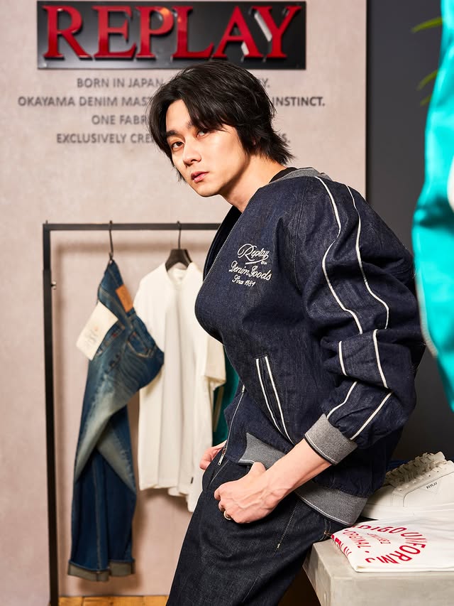 Instagram post by @shuntaroyanagi for Replay. Caption reads: REPLAY “Italian×Okayama Denim Limited POP-UP”....