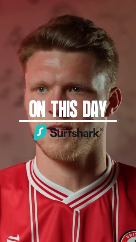 Instagram post by @bristolcityfc for Surfshark. Caption reads: [...] moments and stay safe online with Surfshark....