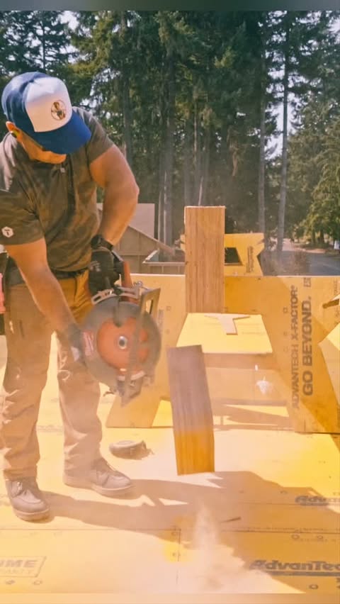 Instagram post by @awesomeframers for Milwaukee Tool. Caption reads: [...] times to cut and lay out. Brand new....