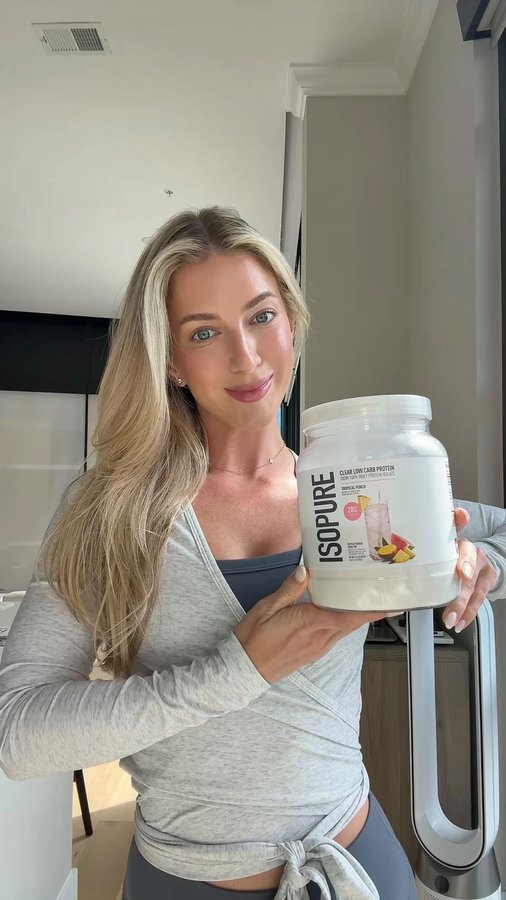 Instagram post by @brookemason for The Isopure Company. Caption reads: #IsopurePartner everything I ate today to feel my....