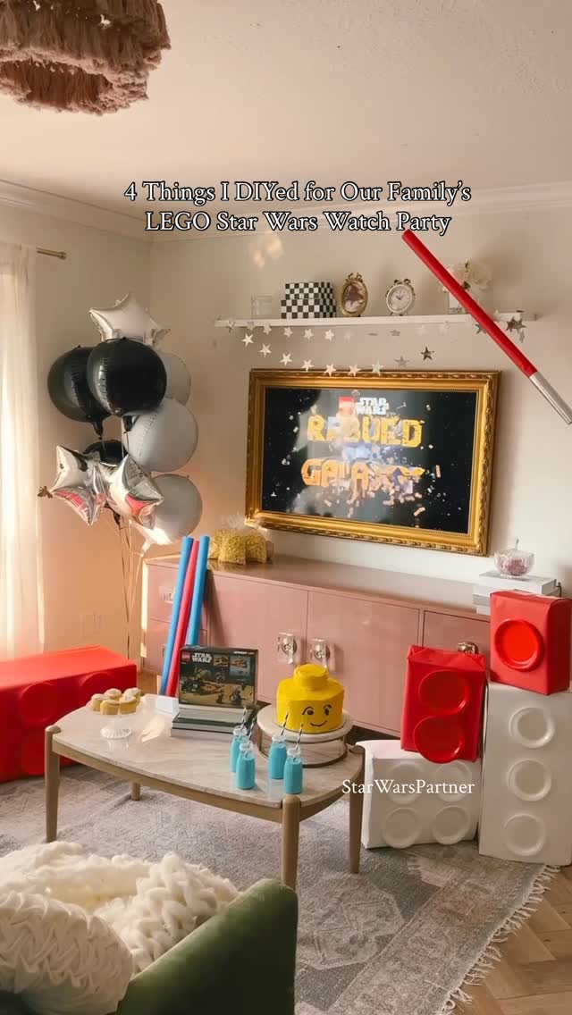 Instagram post by @astoldbymichelle for Disney Plus. Caption reads: 4 Fun Ideas for a LEGO Star Wars party!....