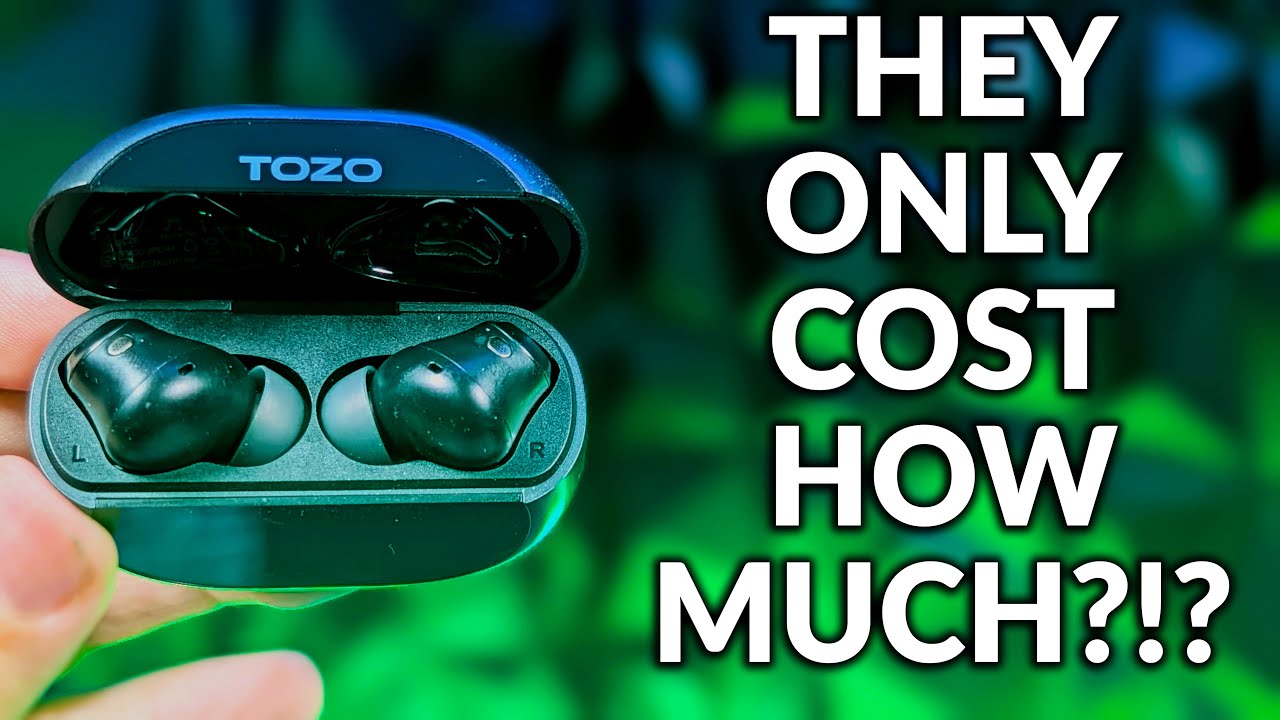 YouTube post by @YouTubeTechGuy for TOZOSTORE. Caption reads: You Won't Believe How Much These Cost - TOZO NC20....