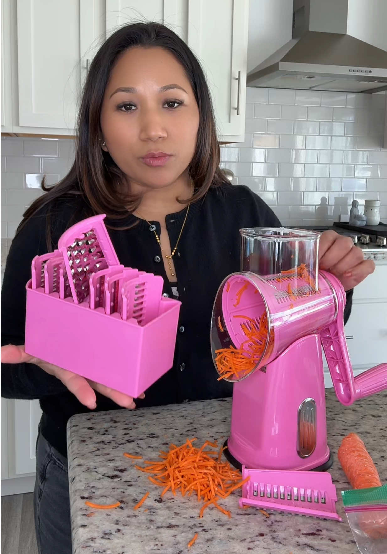 TikTok post by @nirhupradhan for SUSTEAS. Caption reads: [...] #foryoupage #cutters #foodgrater @SUSTEAS US....