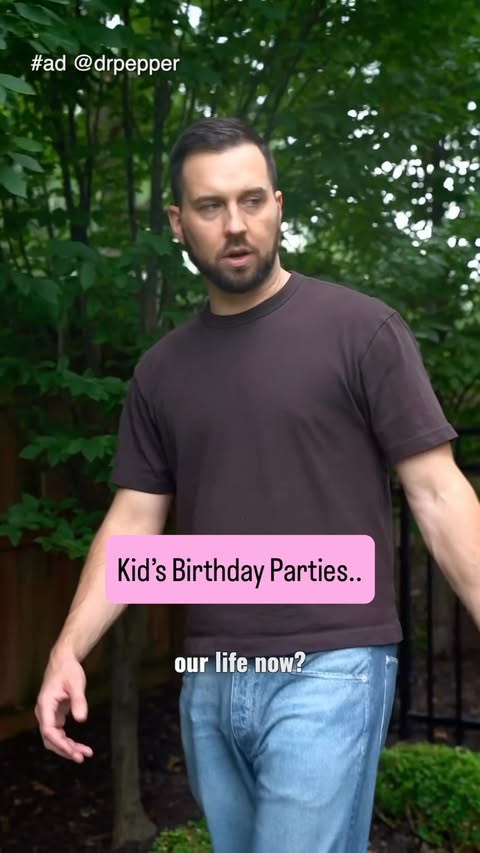 Instagram post by @treynkennedy for Dr Pepper. Caption reads: #ad Every kid’s birthday party… @drpepper....
