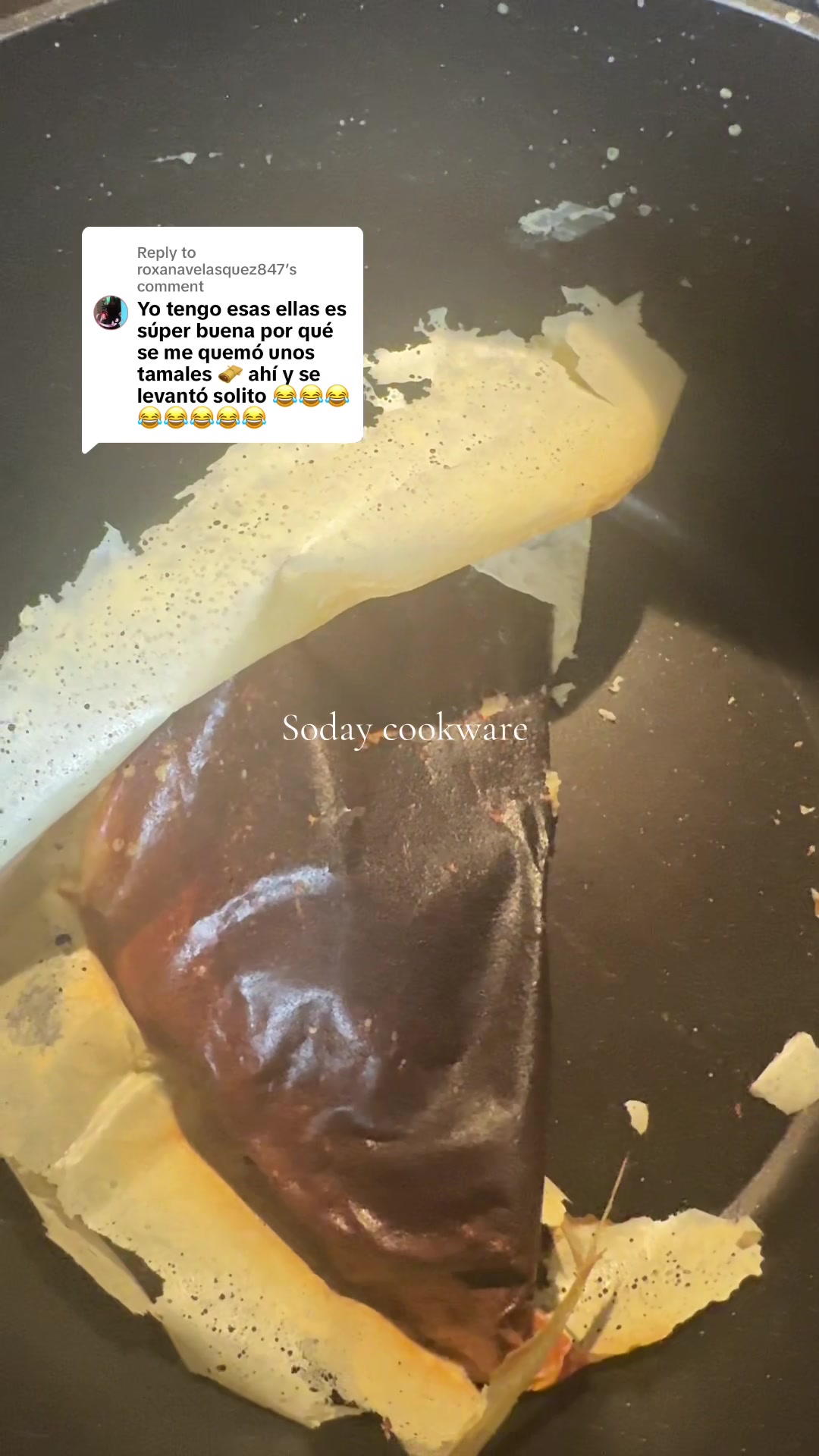 TikTok post by @rosyajk for Soday. Caption reads: [...] si se te quema no pasa nada 🤣❤️✨ @SODAY....