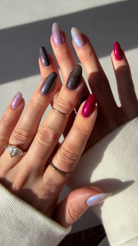 Instagram post by @thatglosssauce for Cracked Polish. Caption reads: My oh my, @crackedpolish and @caitlinswatches....