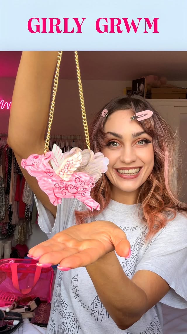 Instagram post by @morgancrawf for Tatty Devine. Caption reads: [...] * @ghdhair Necklace * is @tattydevine I LOVE....