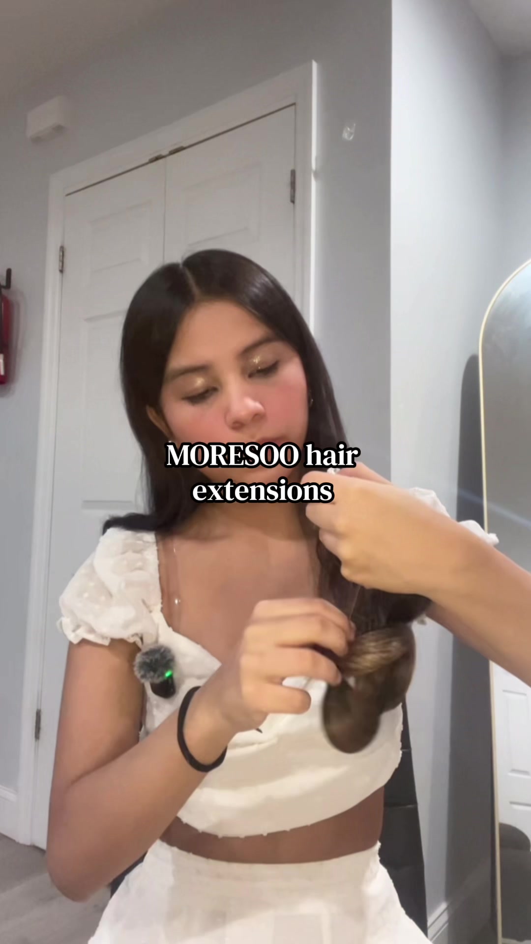 TikTok post by @mayliyam for Moresoo Hair. Caption reads: thanks!💖 @MORESOO HAIR & @Moresoo Hair....
