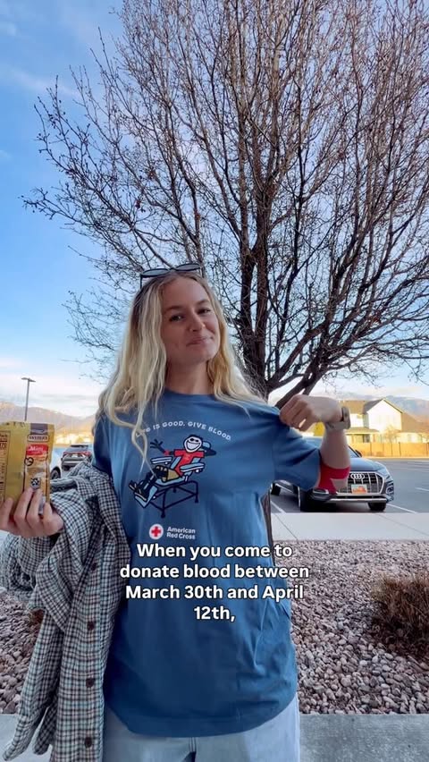 Instagram post by @haileyoutside for American Red Cross. Caption reads: [...] and go out to donate blood....
