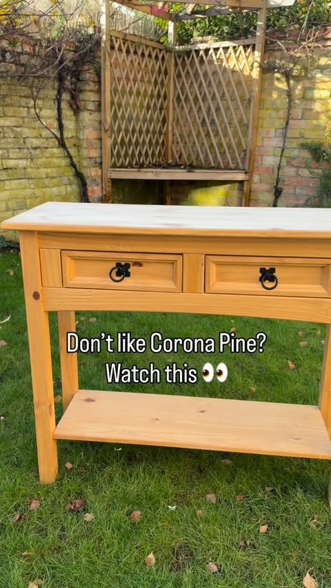 Instagram post by @thevillagewhitehouse for Rust-Oleum. Caption reads: I’ve never been a fan of corona pine (blame the....