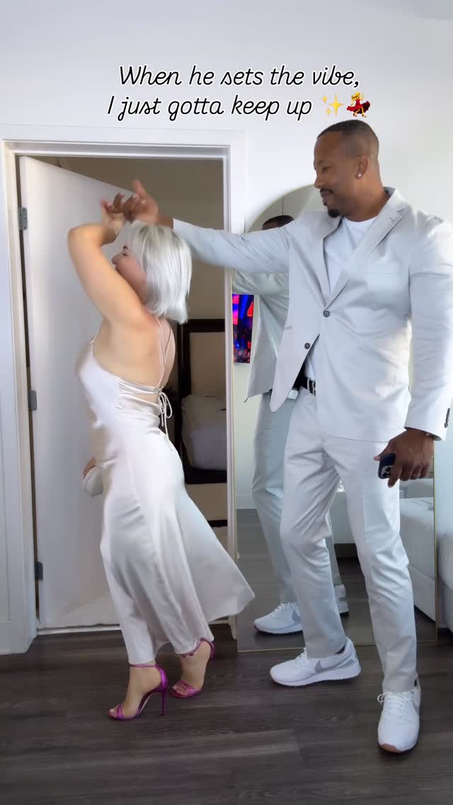 Instagram post by @margarita_gagyan for JLUXLABEL. Caption reads: [...] @indochino 
His shoes @nike 
Her dress....