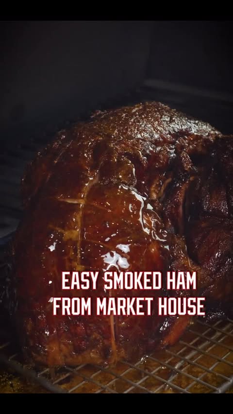 Instagram post by @eatmarkethouse for Heath Riles BBQ. Caption reads: Scored, seasoned, glazed, and smoked to a deep....