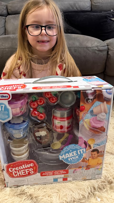 Instagram post by @raisinglottieandindie for Little Tikes. Caption reads: 🍨 @officiallittletikes creative chefs ice cream....