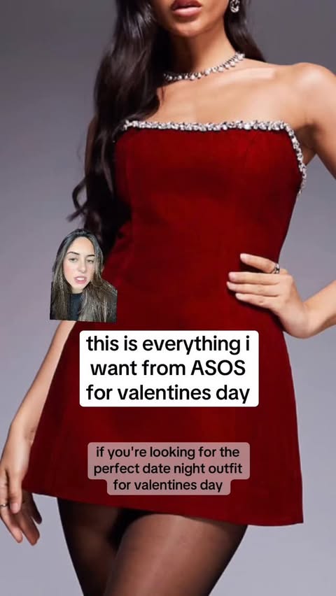 Instagram post by @blakeevinn for ASOS. Caption reads: [...] bank🤍 comment ‘VDAY OUTFITS’ for links....