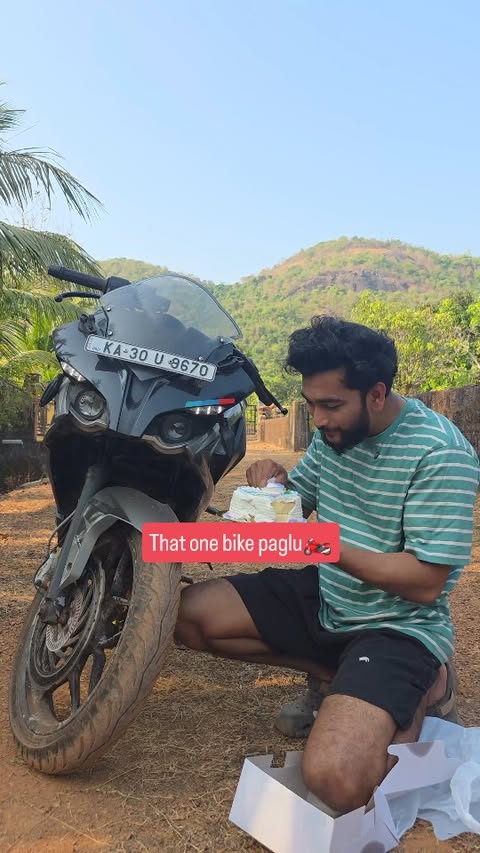Instagram post by @prasanna.naik18 for Garnier Men Indonesia. Caption reads: He cared for his bike… now Garnier Men cares for....