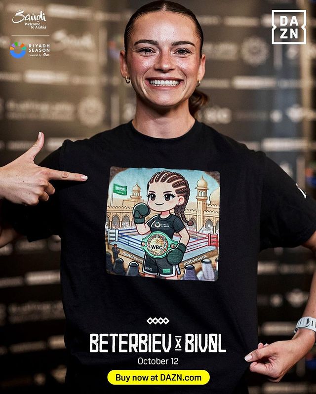Instagram post by an influencer for DAZN Boxing. Caption reads: When one @skyebnic isn’t enough ✌️ #BeterbievBivol....