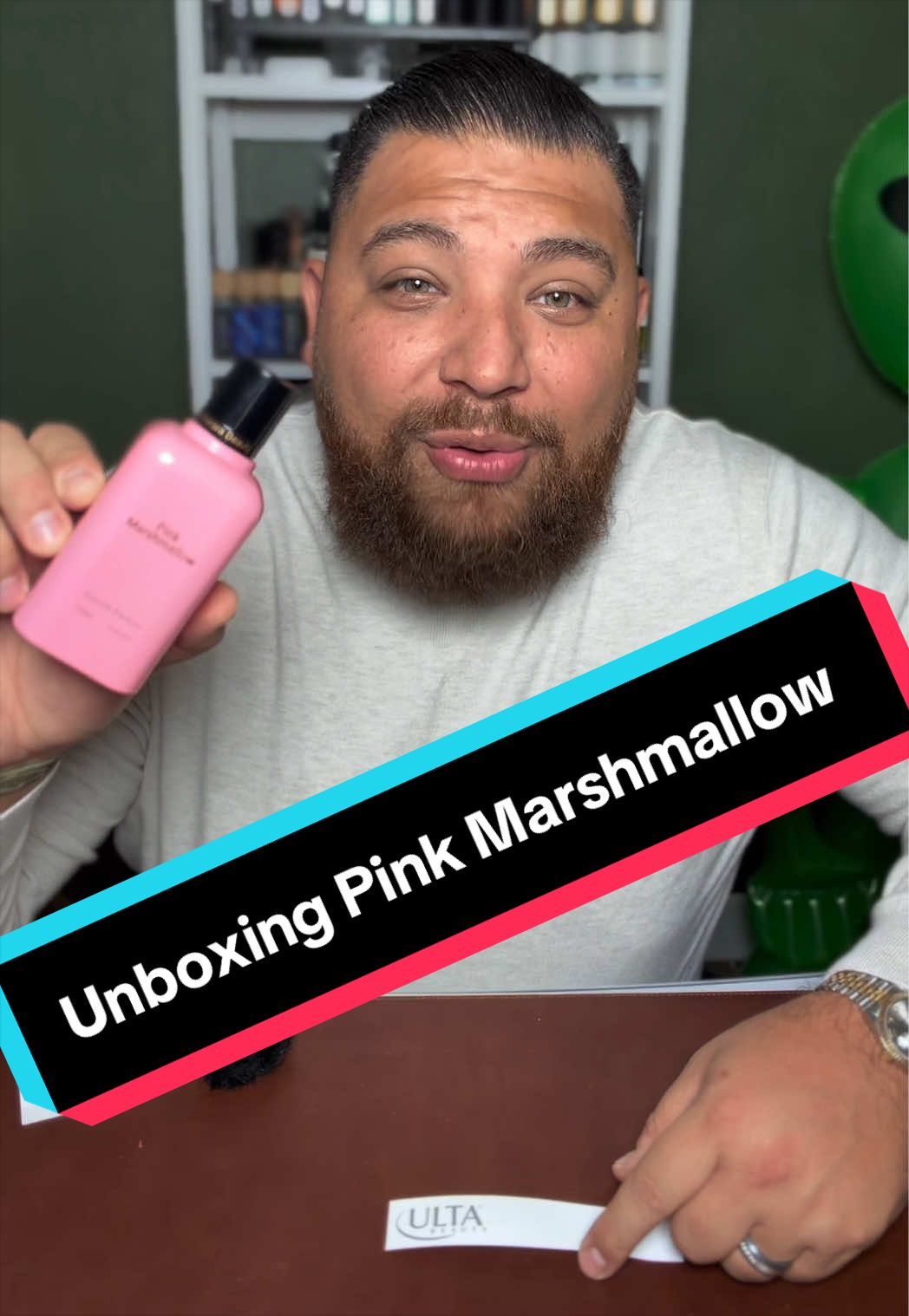 TikTok post by @geo335st for Bharara Beauty. Caption reads: [...] Pink Marshmallow inspired by @Bharara Beauty....